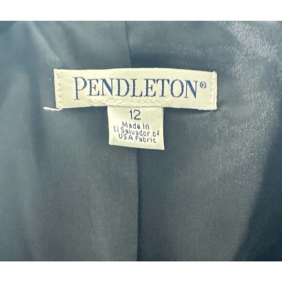 PENDLETON Wool-Lambs Wool HOUNDSTOOTH Plaid 3 Button Blazer Jacket Size 12 r1 - Picture 2 of 8
